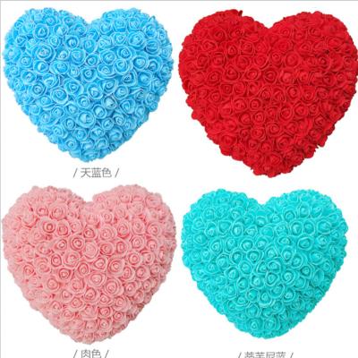 China Hot Selling Amazon 25cm Preserved Amazon Foam Rose Heart Artificial PE Foam Roses Heart With Bear Dropshipping for sale