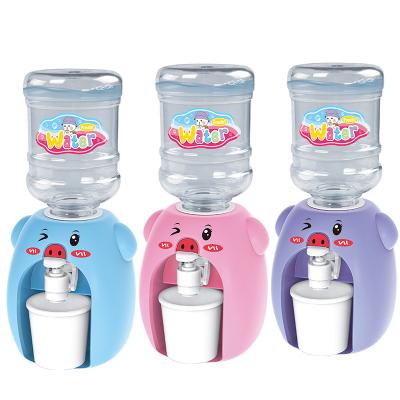 China Funny Mini Water Dispenser For Kids Toys Cold/Hot Toy Cute Cartoon Pig Kitchen Juice Milk Drinking Fountain Water Simulation for sale