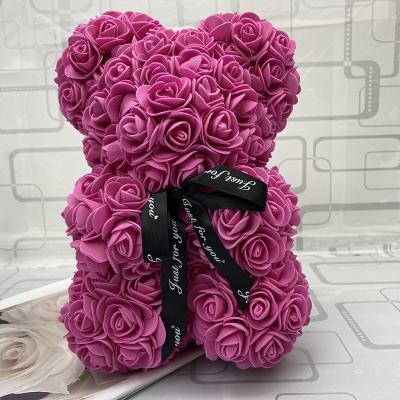 China China 20pcs Rose Bear Artificial Flowers Roses Teddy Bear Unicorn Anniversary Christmas Valentine Gift for Girlfriend Wedding for sale