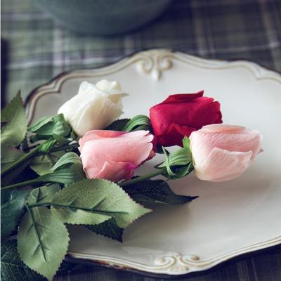 China Beautiful colorful high rose flower feel PU simulation moisturizing wedding decoration home decoration Valentine's Day for sale