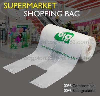 China Bolso que hace compras abonable biodegradable de la maicena el 100% en el rollo, bolsos que hacen compras el 100% biodegradables abonablees con EN1343 en venta