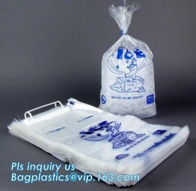 China WICKETEDice pop plastic packaging ldpe flat clear polythene bags recycling supplier, Drawstring Closure Plastic Ice Bags for sale