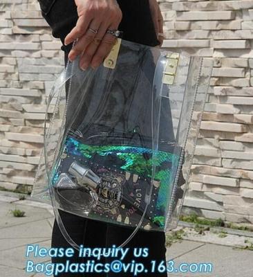 China Bolsos casuales femeninos del artículo de tocador, hombro transparente de encargo b del ultramarinos del pvc del verano de compras del bolso claro impermeable del bolso en venta