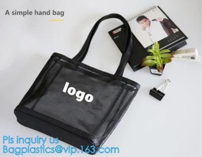 China El bolso de moda Tote Bag Black Mesh Handbags al aire libre de la playa, las mujeres modificadas para requisitos particulares vara el bolso, señoras enreda el bolso de los bolsos de la playa en venta