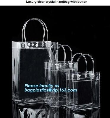 China Bolso plástico modificado para requisitos particulares del regalo de PP/PVC/PETclear, solo bolso reutilizable del regalo de la botella de vino del Pvc del bolso del vino de la botella, transpare plástico en venta