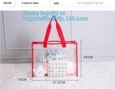 China Bolso transparente del bolso del PVC de las mujeres desmontables del verano, bolso claro de la playa del pvc del totalizador del vinilo de la arena de la correa de hombro de la manija en venta