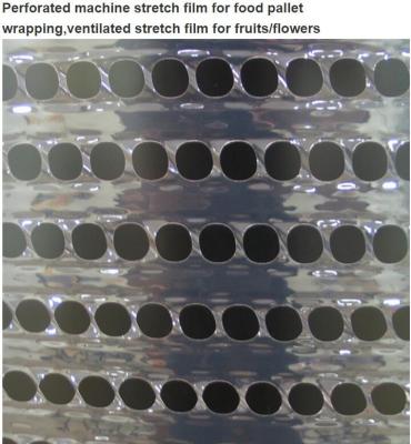 China Pallet Shrink Wrap Perforated machine stretch film for food pallet wrapping,ventilated stretch film for fruits/flowers for sale