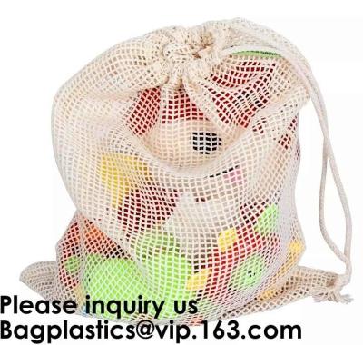 China Bolsos del embalaje del algodón para la fruta y las verduras, algodón orgánico Mesh Bags, bolsos de red del algodón del lazo, bagease, bagplastics en venta