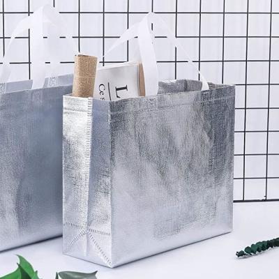 China Silvery Bags, Golden bags, Handle bags, Durable Reusable Medium Non-woven Gift Bag Set Of 5,Shopping Bag,Promotional Bag for sale