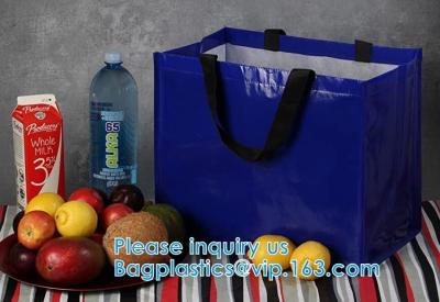 China Heavy Duty Extra Large Eco Friendly Shopping Bags Water Resistant Foldable Totes Durable Poly Web Handles for sale