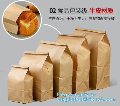 China El bolso del pan del papel de categoría alimenticia de la muestra libre con la ventana, categoría alimenticia recicló la bolsa de papel del pan con la manija de papel de la torsión, bagease en venta