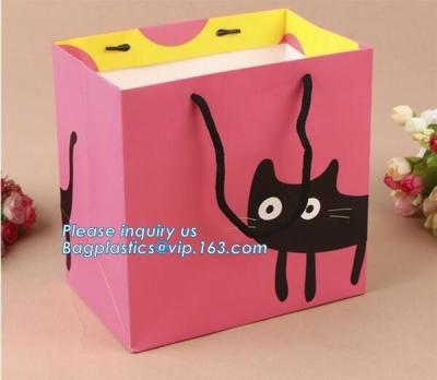 China Bolso de papel de lujo con las manijas, bolsa del partido del bolso de compras del portador del regalo de papel impresa para el bolso de compras de la ropa, bageas en venta