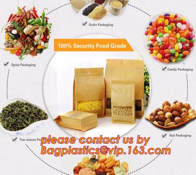 China La categoría alimenticia 100% modificó la bolsa de papel para requisitos particulares biodegradable sellada lado reciclable de la cremallera ocho de Eco para el envasado de alimentos, Brown Kraft en venta