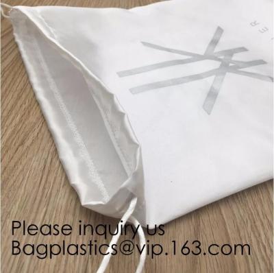 China Bolso del regalo del satén para el vestido del abrigo de Midi, bolsa púrpura elegante para los anillos, bolso del satén de lazo del satén para el cosmético, paquete del bagease en venta
