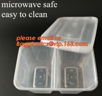 China Caja termal del envase del almuerzo de la comida plástica disponible de 4 compartimientos, caja plástica de la comida para llevar con bagease combinado de la cubierta en venta