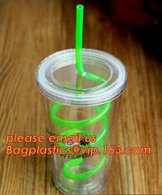 China Paja de beber plástica disponible flexible de neón colorida, bagplastics plástico de papel pac de la paja de beber del cóctel colorido en venta