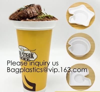 China Placa plástica formada flor del bocado de 330ml PP con el soporte de vaso, bandeja plástica disponible del bocado del top de la taza del picosegundo, taza del bocado con la paja en venta