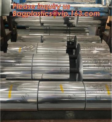 China Aluminum foil jumbo roll 8011 for food packaging,10 micron 300 / 290 / 280mm 8011 alloy food grade household packaging a for sale