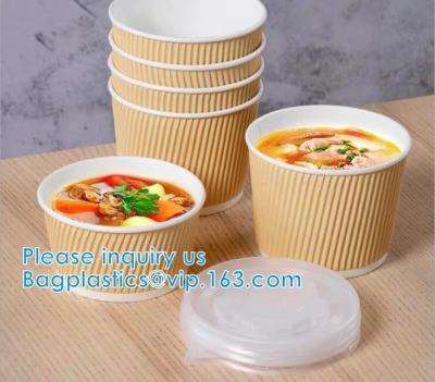 China Taza de la ensalada, taza de la sopa, cuenco de ensalada, cuenco de sopa, cuenco de papel disponible de Kraft de la capacidad grande con la comida para llevar de Eco de la tapa de papel en venta