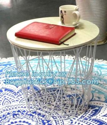 China Commercial use stylish marble top metal wire square coffee table, Steel wire coffee table, high end solid wood table top for sale