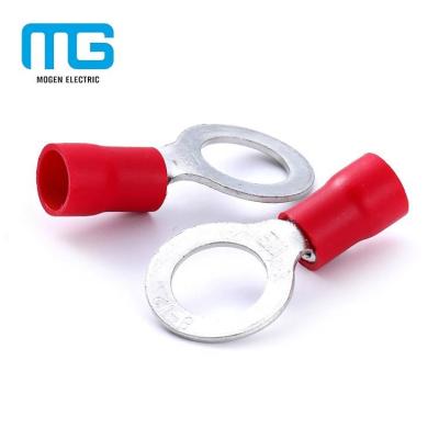 China Copper Or Brass Insulated Crimp Cable Hooks Around 8mm Tubular Ring Terminal for sale