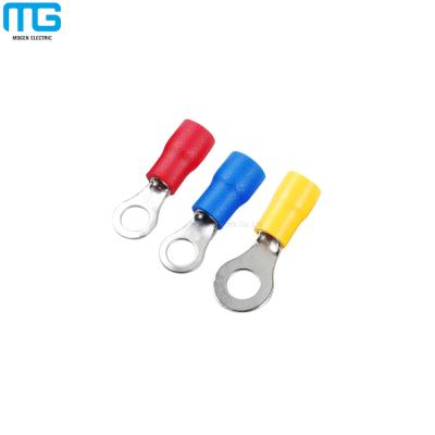 China RV Series Electrical Lug Crimp Copper Insulated Copper Or Brass Ring Terminal for sale