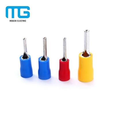 China Wire Connecting PTV Insulated End Lug Copper Wire Crimping Pin Terminals for sale