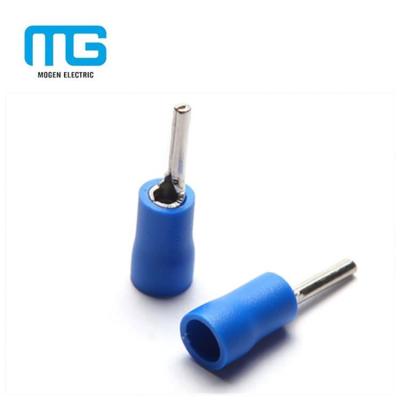 China Connecting wires insulated bule Pin Terminals PTV2-10 for quick crimp electrical terminal connectors for sale