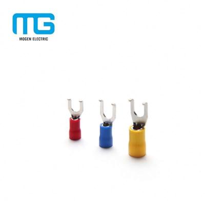 China Fork Type Tinned Copper Spade Insulated Electrical Cable Terminal Hook Terminal for sale