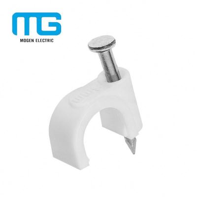 China Plastic Square Cable Management Wall Cable Clamps With Concrete Nails Available for sale