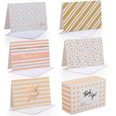 China Europe Thank You Cards Gold Foil Ready to Ship Four Assorted Designs 40 Cards with Envelopes 4 x 6 inch Cute Greeting Cards for sale