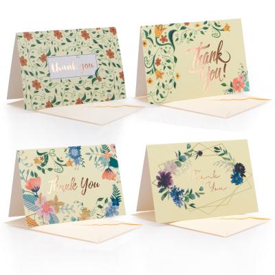 China Europe Thank You Cards Reflation Gold, Four Matching Designs 40 Cards with Envelopes 4 x 6 inch Greeting Cards Mother Girlfriend for sale