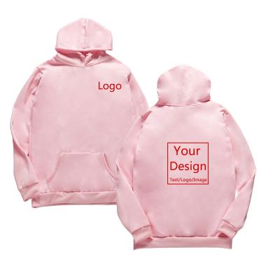 China High Quality Anti-wrinkle Logo Cotton Hoodie Pink Hoodies Custom Made For Men for sale