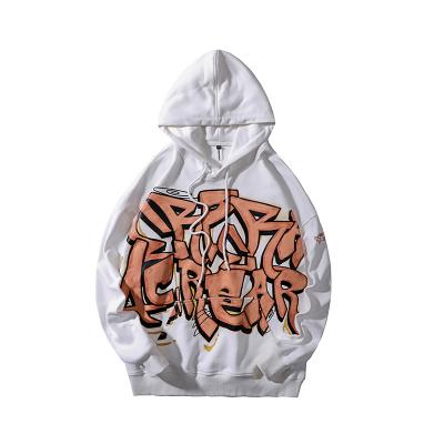 China High Quality Free Size Hooded Heavy Duty Graffiti Diy Print Letter Anti-wrinkle Monogram Graphic Hoodie Hip Hop Hoodie for sale