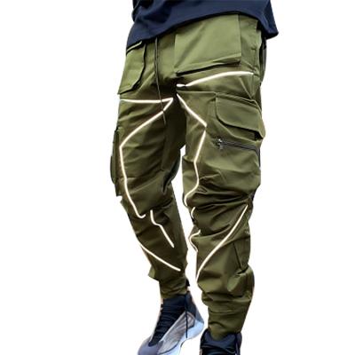 China Multi Reflective Streetwear Sweatpants Hip Hop Anti-wrinkle Pocket Cargo Jogger Casual Pants For Men for sale