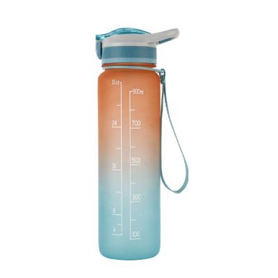 China Sustainable 32oz Outdoor Sports Water Bottle Manufacturers Gradient Color Straw Outdoor Water Cup Student Travel Mug for sale