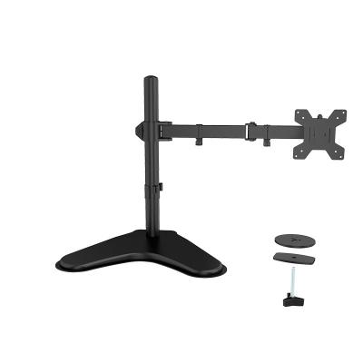 China Steel OEM Customize Adjustable Brand Logo Heavy Duty Single Arm Monitor Wall Mount Laptop Desk Stand for sale