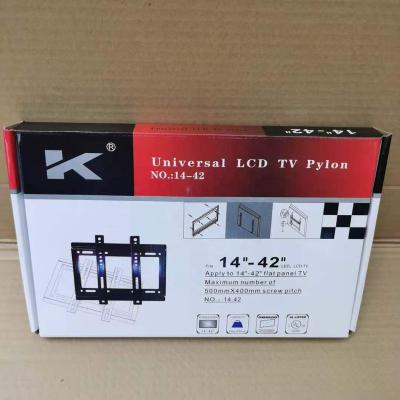 China Steel Flat Panel TV Wall Mount Factoy Price Universal Led LCD Fixed TV Wall Mount Bracket 14-42