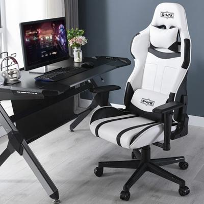 China SEB 2021 Fashion Black White Synthetic Rotating Leather Computer Silla Gamer Gaming Chair for sale