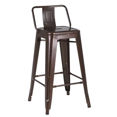 China SEB Modern Brown Metal Iron Eco-friendly Industrial Outdoor Restaurant Stackable Bar Stool High With Anti-UV Powder Coating for sale