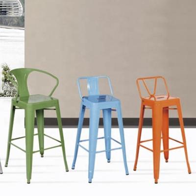 China SEB Customized Metal Industrial Stackable regular dining restaurant kitchen low and high back bar stool for sale