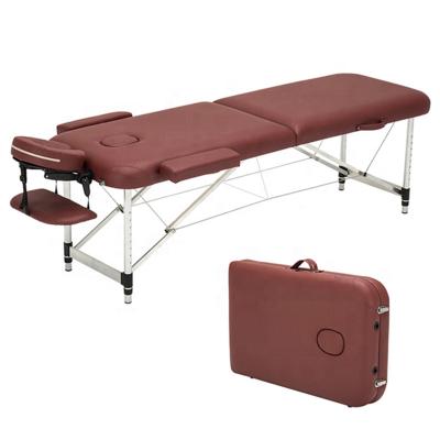 China Hot Popular 2 Leg Facial Aluminum Light Weight Black Foldable Portable Space Saving SEB 2022 Treatment Spa Treatment Spa Massage Tables And Red Beds for sale