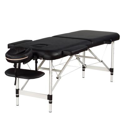 China SEB Salon Spa Salon PU Leather Aluminum Leg 2 Section Massage Beds Portable Lightweight Folding Saving Adjustable Blackboard Customized Space Facial Beauty Logo for sale