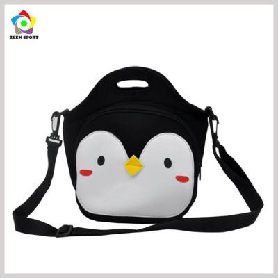 China Penguin Waterproof Style Soft Neoprene Insulated Lunch Tote Bag With Shoulder Gridle for sale