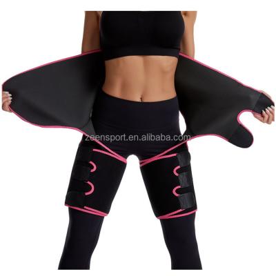 China Wholesale Breathable Women Body Shaping Double Belt Adjustable Neoprene Leg Trainer Three In One Hip Lifting Belt for sale