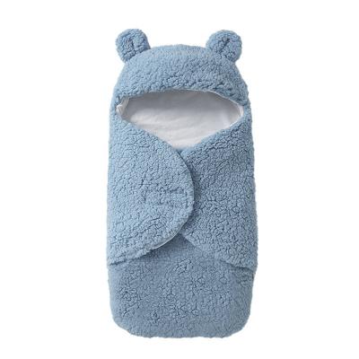 China Protect Cute Baby Bear Fluffy Newborn Nursery Wrap Envelope Kids Baby Sleeping Bags With Head Cover for sale