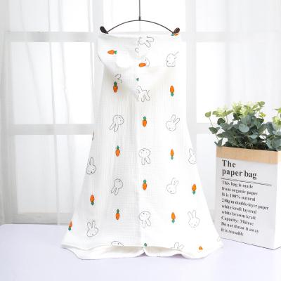 China 100% Cotton Folded Printed Hooded Muslin Baby Towel Baby Towel for sale