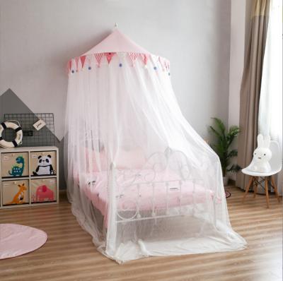 China Anti-static Cute Pink Round Crib Mosquito Net Baby Hanging Tent Baby Mosquito Net for sale