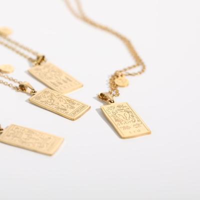 China Hiphop New Arrival Mens Hiphop 18k Gold Plated Stainless Steel 12 Zodiacs Necklace Sign Pendant Necklace Jewelry Sets For Women for sale