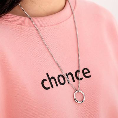 China FASHIONABLE Mobius Ring Necklace Titanium Steel Men and Women Personalized Carve Couples Circle Stainless Steel Ring Pendant Fashion for sale